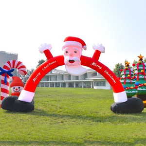 Noel dekorasyon dev şişme Santa Claus kapısı şişme noel tatil için kemer şişme Santa kemer - Product Image 6