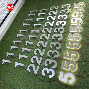 Plaque de numéro de porte d'hôtel personnalisée, plaque de numéro de chambre d'appartement, plaques de numéro de maison, plaques de sol en métal avec lumières LED en acrylique - Product Image 6