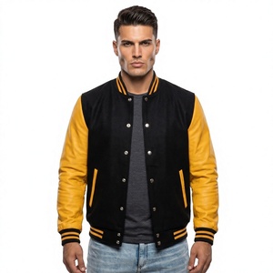 Custom <b>Summer</b> Wool Varsity <b>Jacket</b> Stand Chenille Patches Breathable Windproof Embroidery Front Logo-Wholesale <b>Men's</b> Baseball - Product Image 1