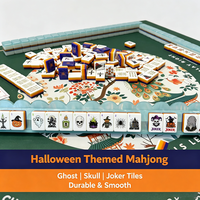 Jeu de Mahjong Américain Thème Halloween 160 Pièces Tuiles de Mahjong en Acrylique Personnalisées NMJL Standard Collection de Jeux de Fête Cadeau