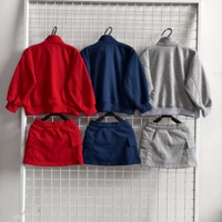 Sweat-shirt oversize à fermeture éclair 1/4 pour bébés filles, pull à épaules tombantes et jupe-short, tenue d'automne pour enfants