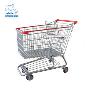 En gros direct de style populaire de supermarché en métal chariot de marchandises, magasin en acier pliant main pousser centre commercial chariot à 4 roues - Product Image 3