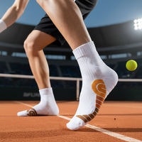 Chaussettes de tennis et de pickleball Pro Automne 2026 pour hommes, femmes, jeunes et adultes - Compression tricotée 3D antidérapante, respirante et écologique