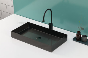 Lavabo de salle de bain rectangulaire à <span class=keywords><strong>poser</strong></span> en acier inoxydable SUS 304, lavabo de salle de bain, robinetterie de lavabo - Product Image 4