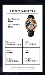 2023 PINDU <span class=keywords><strong>montre</strong></span> hommes doré bleu céleste Roulette montres à Quartz homme pour cuir hommes d'affaires <span class=keywords><strong>montre</strong></span> temps réglable - Product Image 2