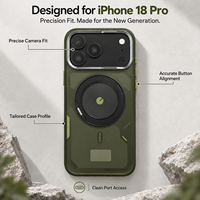 Étui de téléphone robuste pour iPhone 18 Pro avec protection pliable à 360° °   Support de téléphone avec pare-chocs de protection et cadre métallique pour appareil photo