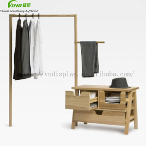 Modern Heavy-Duty <b>Wooden</b> <b>Clothes</b> Rack Floor-Standing Garment Display Stand for Showroom Displaying Stylish Clothing - Product Image 4