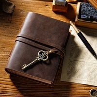 Carnet de voyage vintage en cuir pleine fleur style rétro nostalgique AliExpress, bloc-notes fait main avec reliure à feuilles mobiles et papier kraft