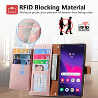 Étui portefeuille RFID antichute, étanche et antichoc de haute qualité avec fentes pour cartes en cuir et dragonne pour S25 Ultra