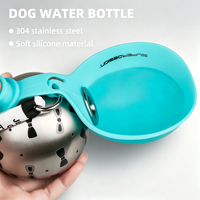 Bol pliable rond pour chien, en acier inoxydable 304, silicone, imprimé animal, étanche, portable avec crochet – Vente en gros