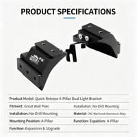 Nouveau support de montant A spécial Fof pour feux LED de rechange non destructifs, projecteurs d'artillerie et phares tout-terrain