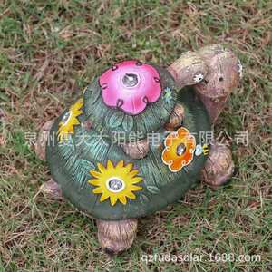 Lampe solaire en résine en forme de tortue, LED, décoration de jardin extérieure, résistante à l'eau, autoportante - Product Image 3