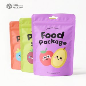 Tùy chỉnh EcoFriendly phân hủy sinh học đóng gói Zip khóa thủ công đứng lên túi thực phẩm Trái cây sấy khô kraft giấy bao bì túi - Product Image 1