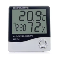 Thermomètre à horloge numérique LCD sans fil pour intérieur/extérieur Hygromètre Testeur de température et d'humidité en plastique avec affichage pour usage domestique