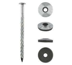 Chiodi per Tetti a Ombrello da 2,5, 3 e 3,5 Pollici, Chiodi con Cappuccio, Chiodi Zincati per Tetti con Rondella, Mercato Bolivia Brasile Cile - Product Image 1