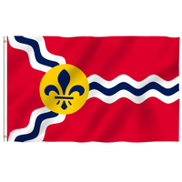 Drapeau de la ville de Saint-Louis, 3x5 pieds, double couture, en polyester avec œillets en laiton, 3 x 5 pieds