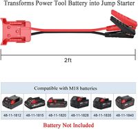 GRZWAYS 2FT Automotive Booster Starthilfekabel 8AWG Silikondraht Kompatibel mit Milwaukee für M18 18V Batterien 392 ℉   200 ℃   Temperatur
