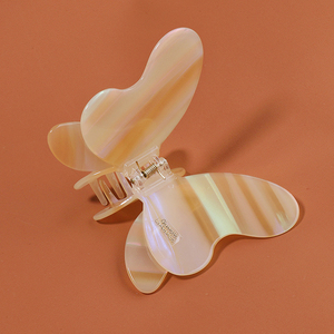 مشابك الشعر الفراشة الطبقة المزدوجة الأزياء الكورية بالجملة Midairy للنساء مشبك شعر شريط اسيتات المخصص CSFZ0502 - Product Image 1