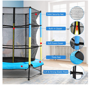 <span class=keywords><strong>Precio</strong></span> de fábrica, trampolín Mini barato, parque de <span class=keywords><strong>fitness</strong></span> al aire libre, trampolín cuadrado redondo para niños de 55 pulgadas con red de seguridad - Product Image 2