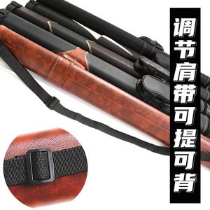 Estuche de transporte portátil para taco de <span class=keywords><strong>billar</strong></span> americano de 2 orificios, tipo barril, de media longitud, de cuero PVC - Product Image 2