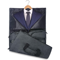 Échantillon gratuit Sac fourre-tout convertible en cuir vintage avec logo personnalisé Housse de vêtement avec fermeture à glissière pour les voyages