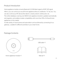   Module d'appareil électroménager SIG Mesh 5.0, télécommande IR 5V, contrôleur de climatiseur intelligent 433 MHz pour maison connectée HAM-BLE