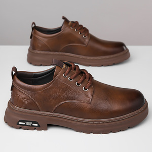 Scarpe in Pelle Fatte a Mano per Uomo, Stile Business Casual Retrò, Design con Lacci, Suola Morbida e Tomaia in Pelle Traspirante - Product Image 3