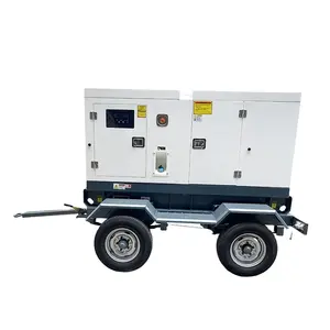 Carregador portátil impermeável de chuva, 250kw, anti-ferrugem, móvel, gerador diesel 300kva com rodas