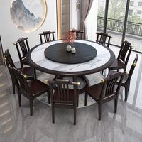 Nouvel ensemble de table et de chaises à manger en bois massif de style chinois avec plaque chauffante à induction pour la maison et les restaurants