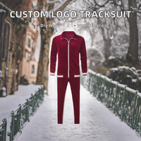 Ensemble de survêtement en velours réfléchissant pour homme, veste et pantalon de jogging à fermeture éclair intégrale, vert uni, vêtements de sport décontractés, logo au dos du col