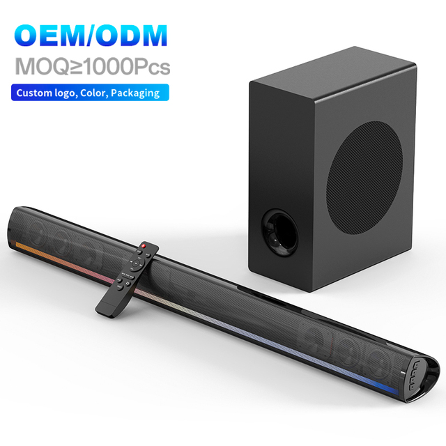 OEM 80W Powerful Home Theater Soundbar System Deep Bass Surround USB AUX ARC 2.1CH TV Wireless Soundbar With Subwoofer