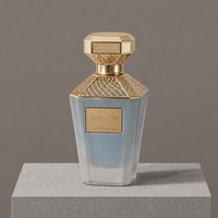 Flacon de parfum en verre vide de 30 ml, 50 ml, 100 ml, design octogonal, grille dorée décorative, couvercle artistique irrégulier avec emballage cadeau