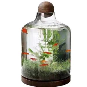 Großhandel <span class=keywords><strong>Bulk</strong></span> Glass Plant <span class=keywords><strong>Terrarium</strong></span> mit Holz ständer Large Plant <span class=keywords><strong>Terrarium</strong></span> Glas mit Holz sockel - Product Image 1