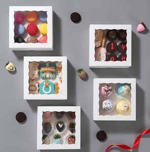 Wholesale Food Safe Custom Logo Printed <strong>Pink</strong> Art Paper <strong>Pastry</strong> Cake Box with Clear Window Bakery Packaging for Dessert <strong>Shop</strong> - Product Image 5