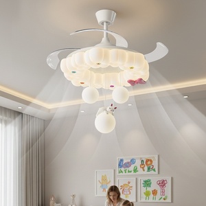 Lámpara de Techo con Ventilador Estilo Francés, Lámpara Colgante con Diseño de Ojo de Dibujos Animados, para Habitación Infantil, Dormitorio, Sala de Estar - Product Image 1