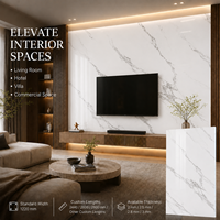 Papan PVC UV Motif Batu Putih Abu-abu MORLENX Tahan Api Mudah Dibersihkan untuk Renovasi Interior Lobi Kantor