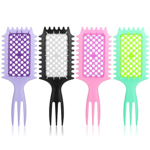 <span class=keywords><strong>Brosse</strong></span> à cheveux démêlante hexagonale creuse à massage, personnalisable avec logo, pour cheveux bouclés – Meilleure vente - Product Image 2