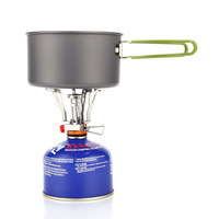 Naranja ultraligero portátil al aire libre mochilero plegable a prueba de viento Camping Mini estufa quemador de Gas con encendido piezoeléctrico