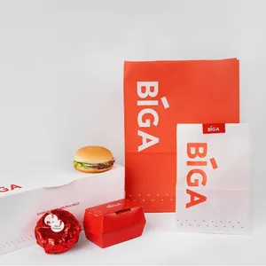 定制印花白色可生物降解工艺薯条汉堡盒包装热狗包装托盘纸板纸汉堡披萨盒