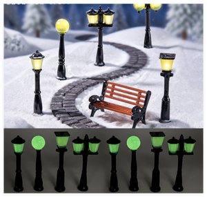 نموذج مصغر مضيء ثلاثي الأبعاد لإنارة الشوارع، ديكور للحدائق الخيالية وبيوت الدمى، إكسسوارات تصوير - Product Image 1