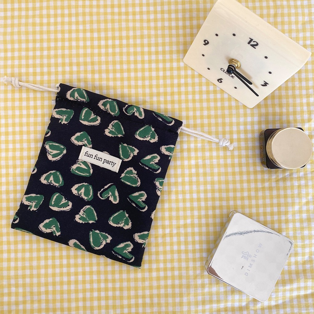 Sac à cordon - cœur vert