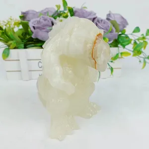 Hochwertige hand geschnitzte natürliche Kristall XiuYu Jade Dinosaurier Schnitzerei für Home Decoration