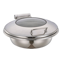 Chauffe-Plat Rond à Induction avec Charnière à Ressort, Équipement de Restauration Professionnel, Réchaud Buffet en Acier Inoxydable