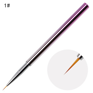 3Pcs Electroplated Acrylic Handle Nail Art Liner Brush <b>Set</b> <b>Crimped</b> Small Pens for Gel Flower Painting - Product Image 3