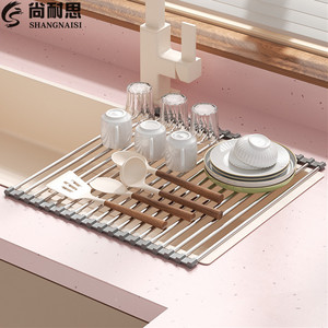 Estante de Almacenamiento Plegable de Acero Inoxidable para Cocina, Escurridor de Fregadero, Organizador de Encimera sin Instalación - Product Image 5