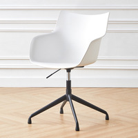 Chaise de salle à manger minimaliste épaisse et ergonomique en plastique, avec accoudoirs en plastique, toute neuve