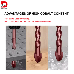 DZ ensemble de forets de maçonnerie à haute teneur en cobalt 10 pièces pour carrelage verre/métal brique céramique plastique Premium forets à <span class=keywords><strong>béton</strong></span> - Product Image 2