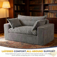 Canapé-lit convertible en forme de pouf, petit canapé rembourré avec un design moderne et luxueux pour hôtel et salon
