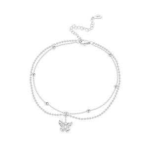 Cadenas de Pie Plateadas <span class=keywords><strong>con</strong></span> Dijes de Corazón de Circonia y Oro de 18k, a la Moda para la Playa en Verano - Product Image 4