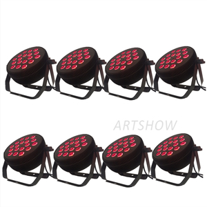 8 PCS/LOT LED Slim Flat PAR Can 18PCS 10W RGBW DMX PAR64 Lumière LED PAR 18x12 Watt <span class=keywords><strong>Professionnel</strong></span> DJ <span class=keywords><strong>Lavage</strong></span> Quad COULEUR DE MARIAGE CLUB - Product Image 1